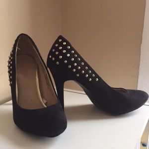 Black heels with stud detail